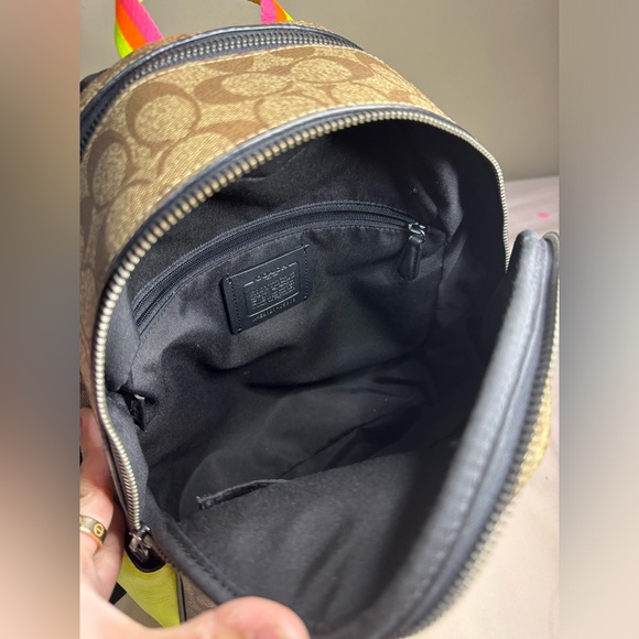 Neon Green Coach Backpack (Like New) - Picture 6 of 11